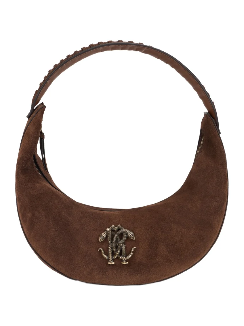 Brown Soft Shoulder Bag With RC Monogram Brown Soft Shoulder Bag With RC Monogram
