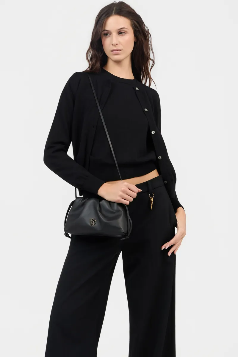Roberto Cavalli Black Drawstring Shoulder Bag With RC Monogram | Thumbnail 2