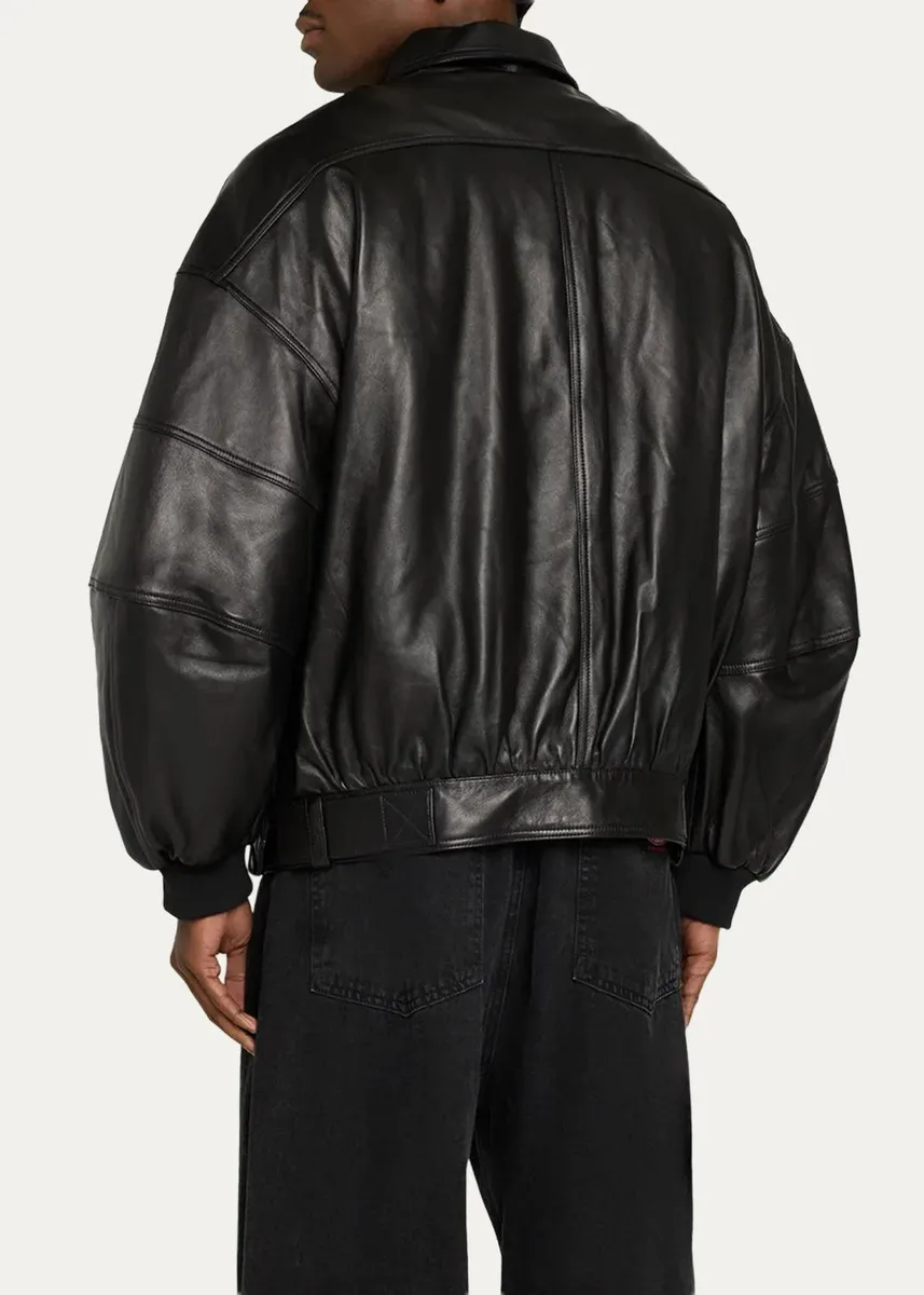 Willy Chavarria Men's Hustler Leather Jacket | Thumbnail 3 Willy Chavarria Men's Hustler Leather Jacket | Thumbnail 3