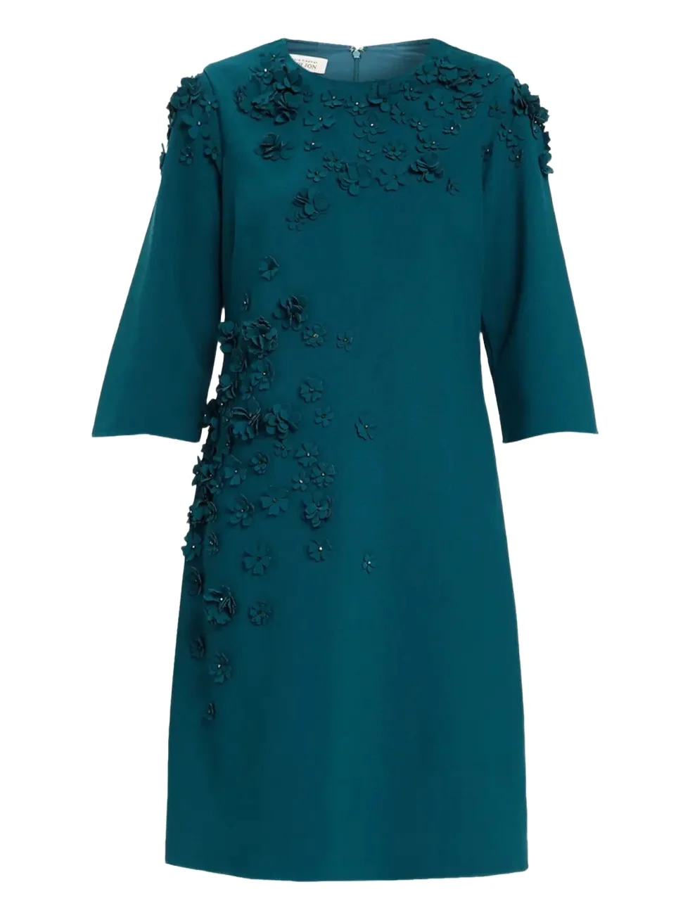 Rickie Freeman for Teri Jon Floral Applique Crepe Dress