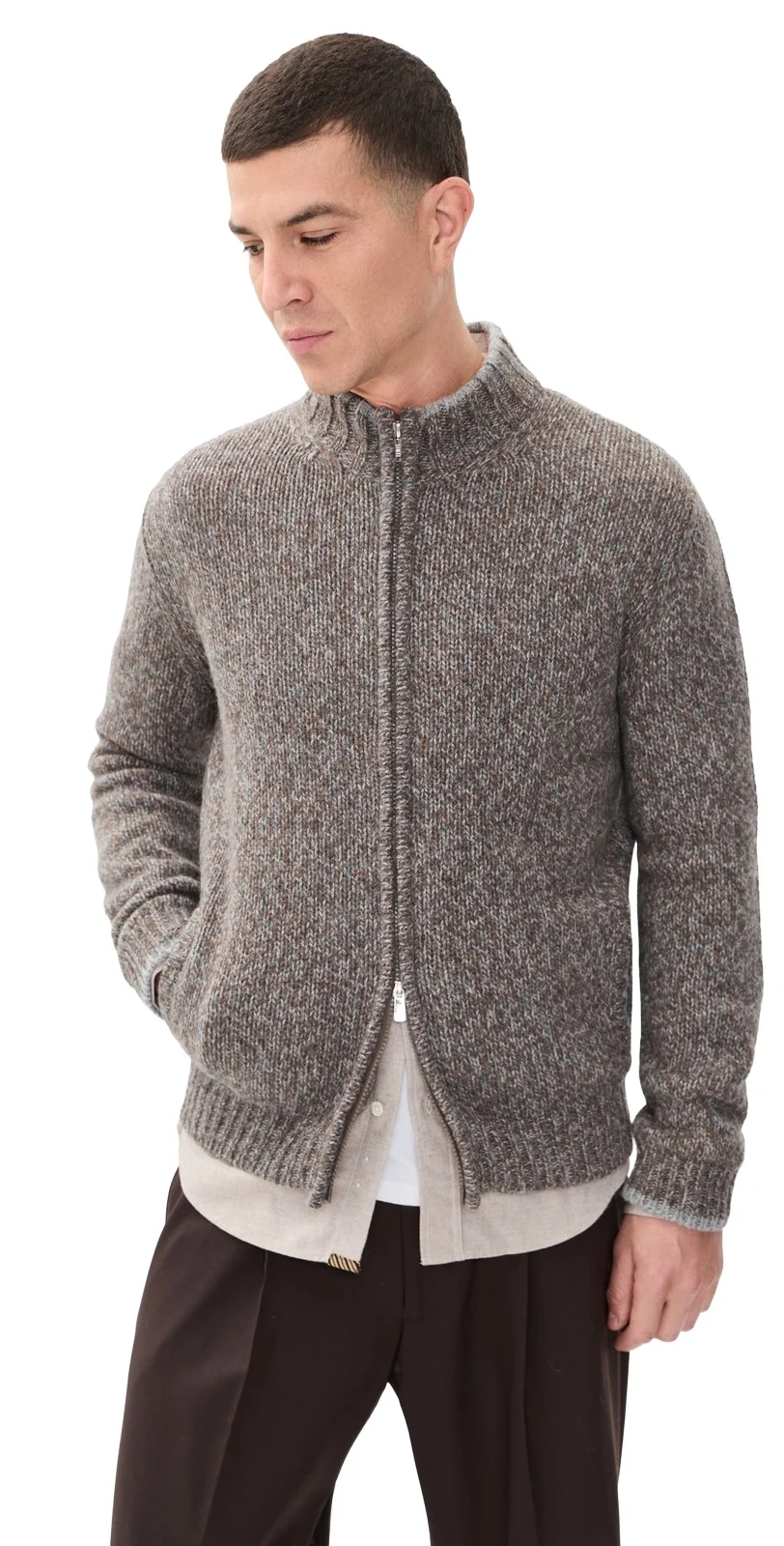 FEDELI Baby Alpaca Zip Cardigan