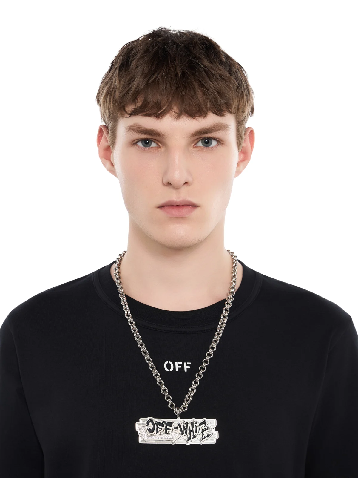 Off-White Bling Strass Wall Chain Necklace