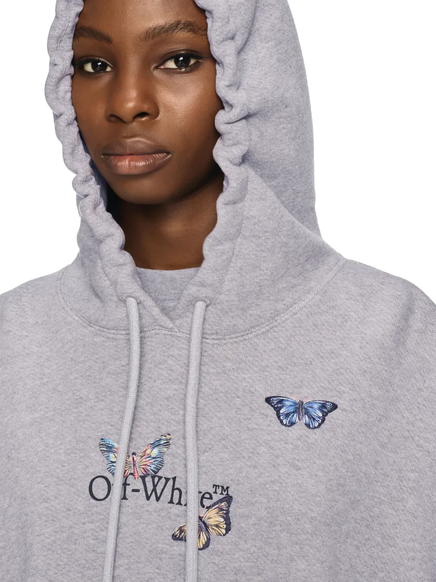 Off-White Gray Bookish Butterfly Hoodie | Thumbnail 6