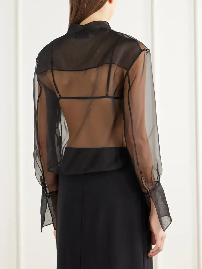 LIBEROWE Cropped Silk-organza Shirt | Thumbnail 3