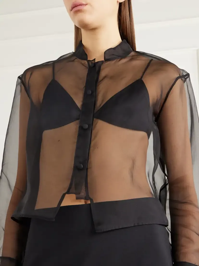 LIBEROWE Cropped Silk-organza Shirt | Thumbnail 4