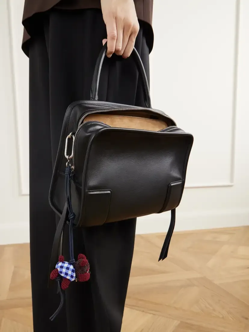Loewe + Cosima Von Bonin Bulldog Leather-trimmed Bead-embellished Crochet-knit Bag Charm | Thumbnail 2 Loewe + Cosima Von Bonin Bulldog Leather-trimmed Bead-embellished Crochet-knit Bag Charm | Thumbnail 2