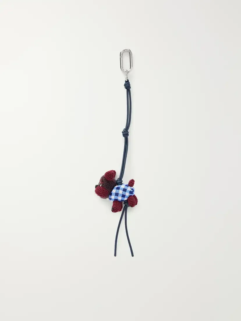 Loewe + Cosima Von Bonin Bulldog Leather-trimmed Bead-embellished Crochet-knit Bag Charm | Thumbnail 3 Loewe + Cosima Von Bonin Bulldog Leather-trimmed Bead-embellished Crochet-knit Bag Charm | Thumbnail 3