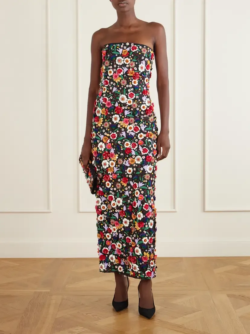 Carolina Herrera Floral-embellished Silk Organza Gown | Thumbnail 2 Carolina Herrera Floral-embellished Silk Organza Gown | Thumbnail 2