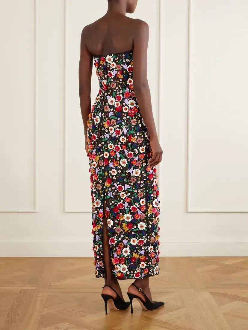 Carolina Herrera Floral-embellished Silk Organza Gown | Thumbnail 3 Carolina Herrera Floral-embellished Silk Organza Gown | Thumbnail 3