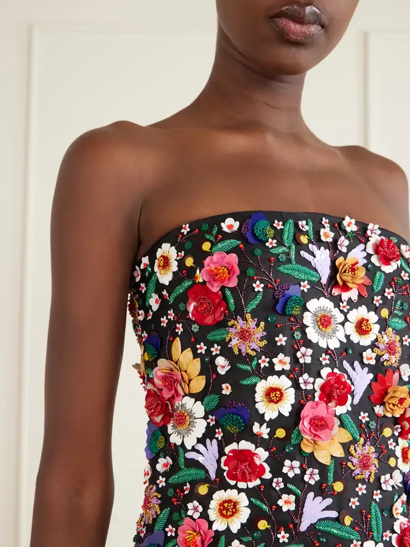 Carolina Herrera Floral-embellished Silk Organza Gown | Thumbnail 4 Carolina Herrera Floral-embellished Silk Organza Gown | Thumbnail 4