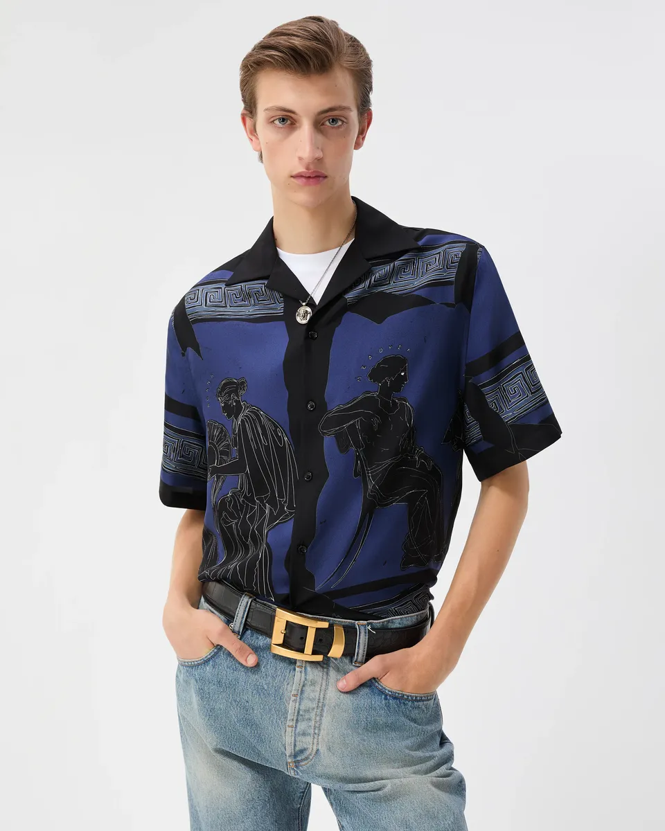 Versace Printed Silk Twill Regular Shirt | Thumbnail 2 Versace Printed Silk Twill Regular Shirt | Thumbnail 2
