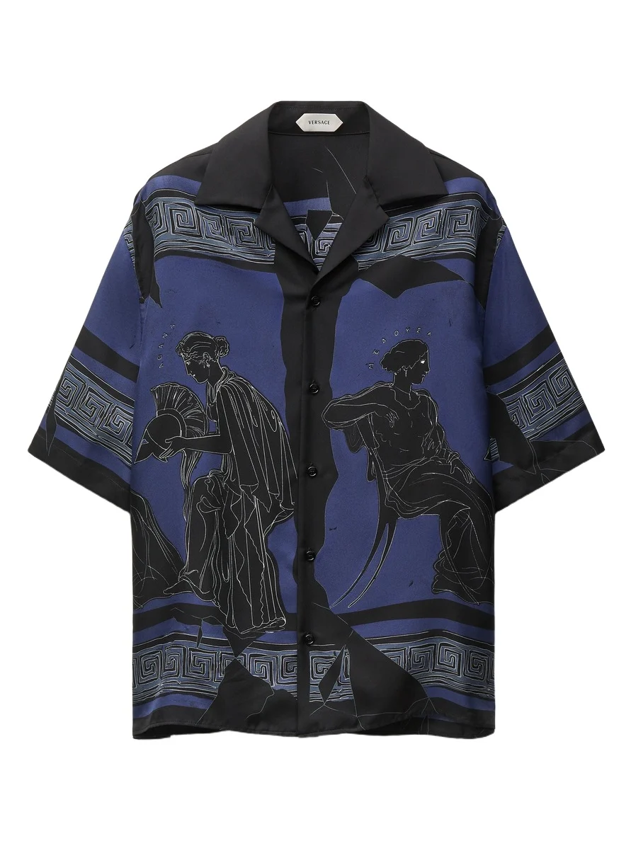 Versace Printed Silk Twill Regular Shirt