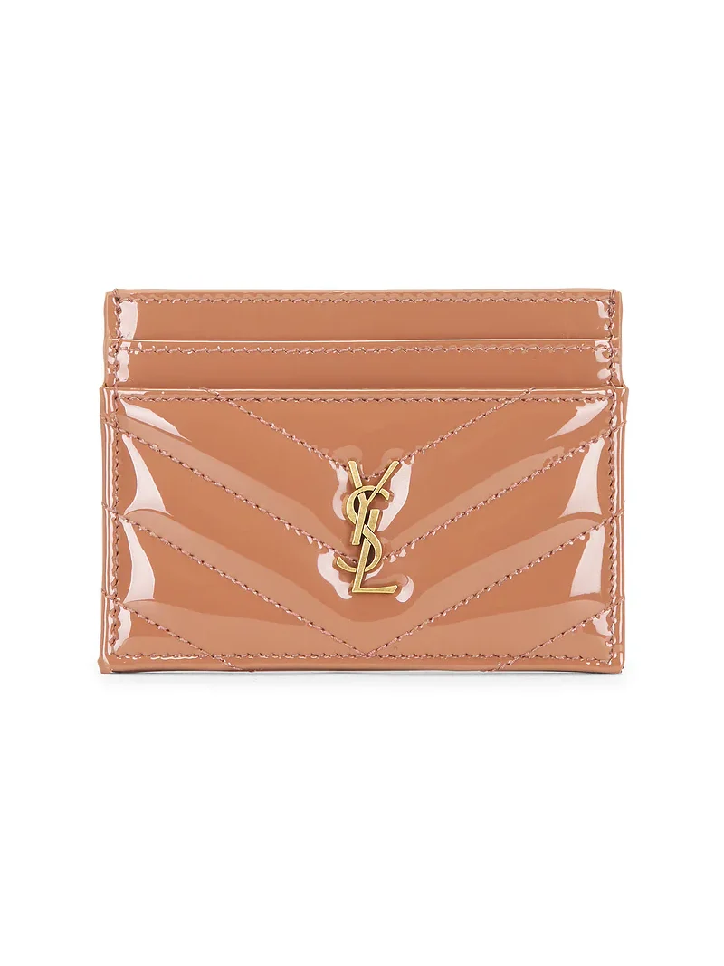 Cuir Vernis Matelasse Card Case