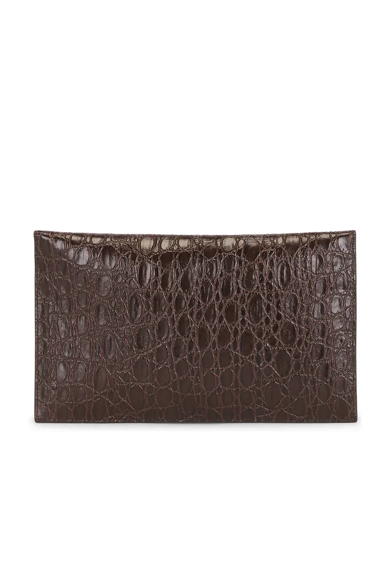 Saint Laurent Cuir Effect Croco Naturel Pouch | Thumbnail 3