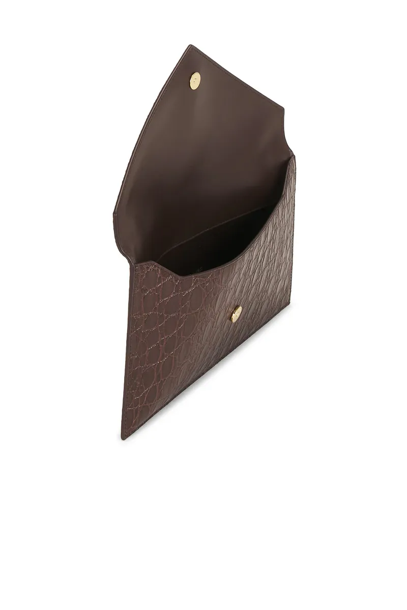 Saint Laurent Cuir Effect Croco Naturel Pouch | Thumbnail 5