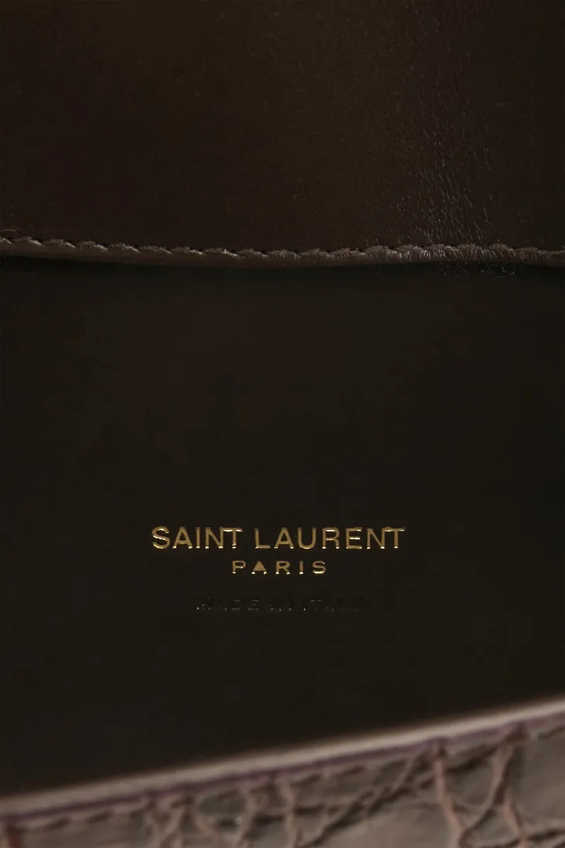 Saint Laurent Cuir Effect Croco Naturel Pouch | Thumbnail 6