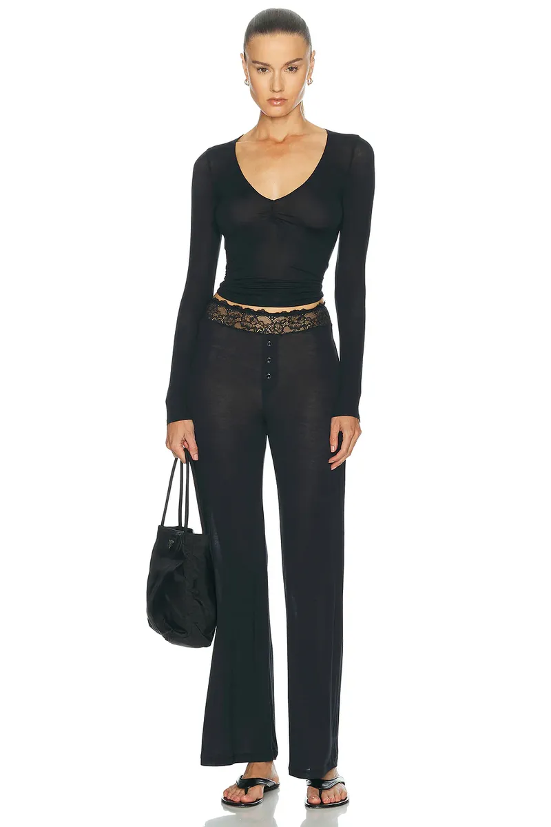 Fleur du Mal Cashmere Butter Long Sleeve Top | Thumbnail 4 Fleur du Mal Cashmere Butter Long Sleeve Top | Thumbnail 4