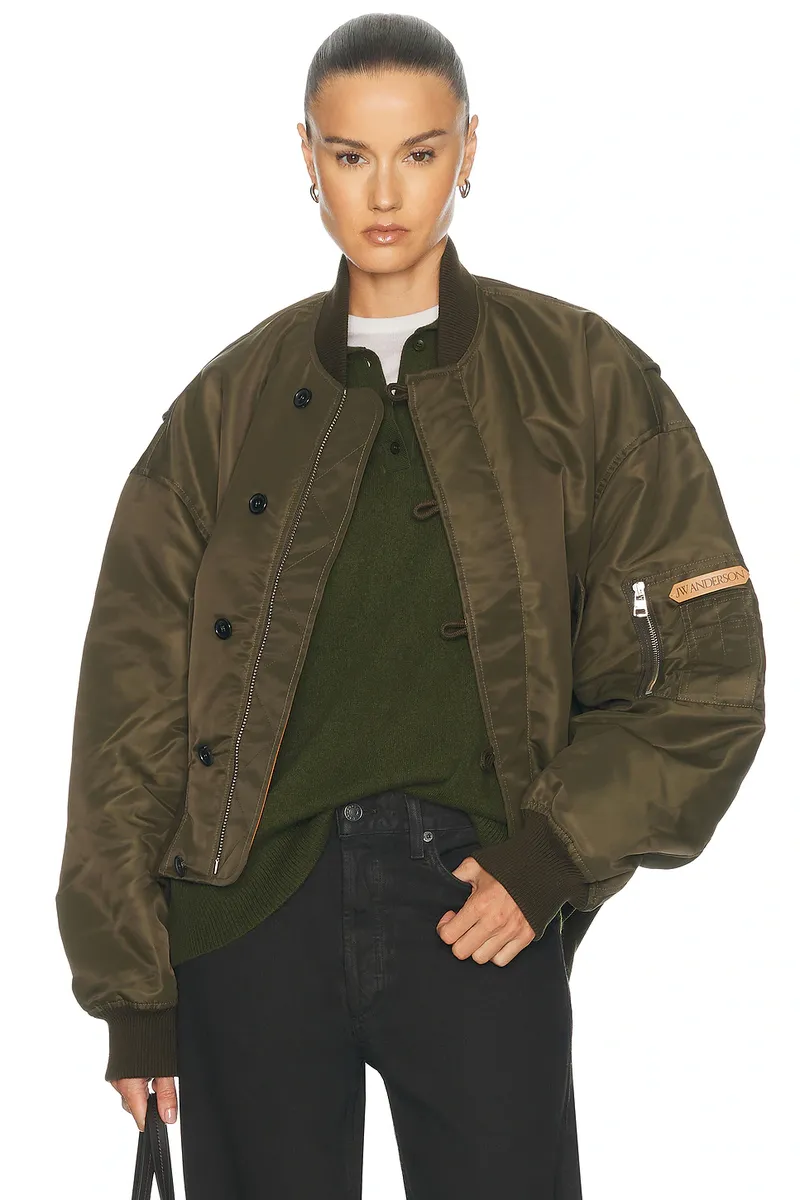 JW Anderson Oversized Tipped Hem Bomber Jacket | Thumbnail 2 JW Anderson Oversized Tipped Hem Bomber Jacket | Thumbnail 2