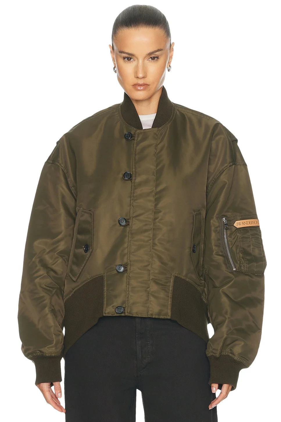 Oversized Tipped Hem Bomber Jacket Oversized Tipped Hem Bomber Jacket