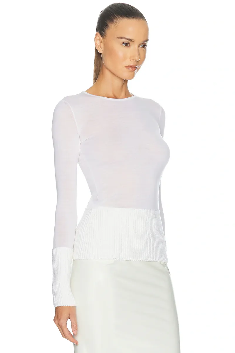 Alaïa Long Sleeve Crewneck Top | Thumbnail 2 Alaïa Long Sleeve Crewneck Top | Thumbnail 2