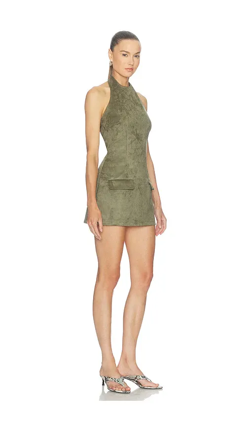 SNDYS x REVOLVE Amelia Faux Suede Halter Mini Dress | Thumbnail 2