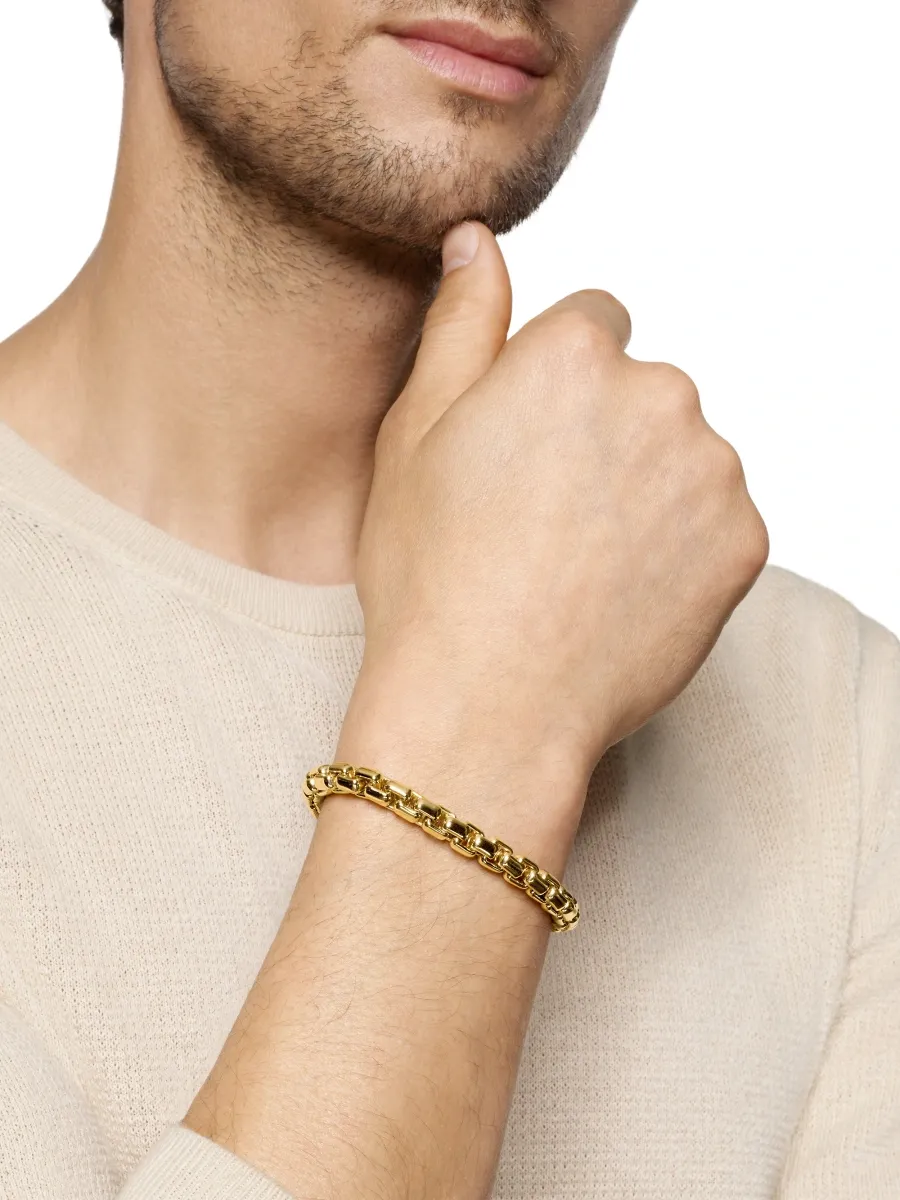 David Yurman Men's Box Chain Bracelet in 18K Yellow Gold, 7.3MM | Thumbnail 2