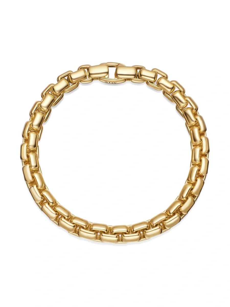 David Yurman Men's Box Chain Bracelet in 18K Yellow Gold, 7.3MM | Thumbnail 4