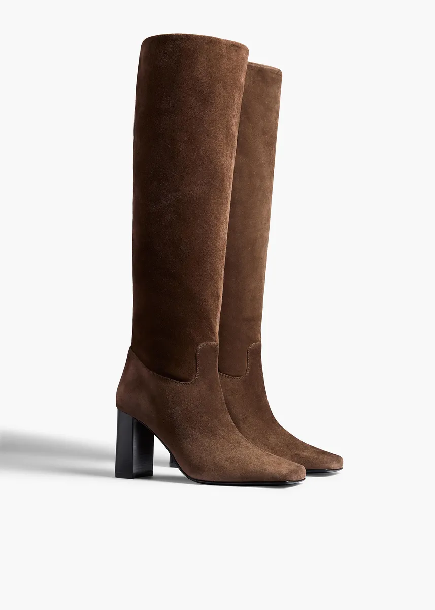 Khaite Petra Knee-High Boot In Ebano Suede | Thumbnail 2