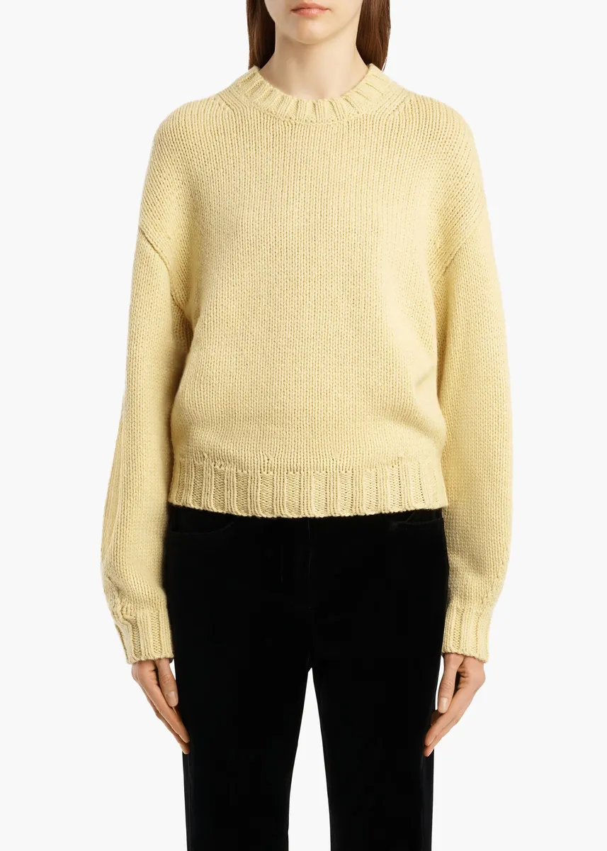Khaite Gemma Sweater In Light Yellow | Thumbnail 3