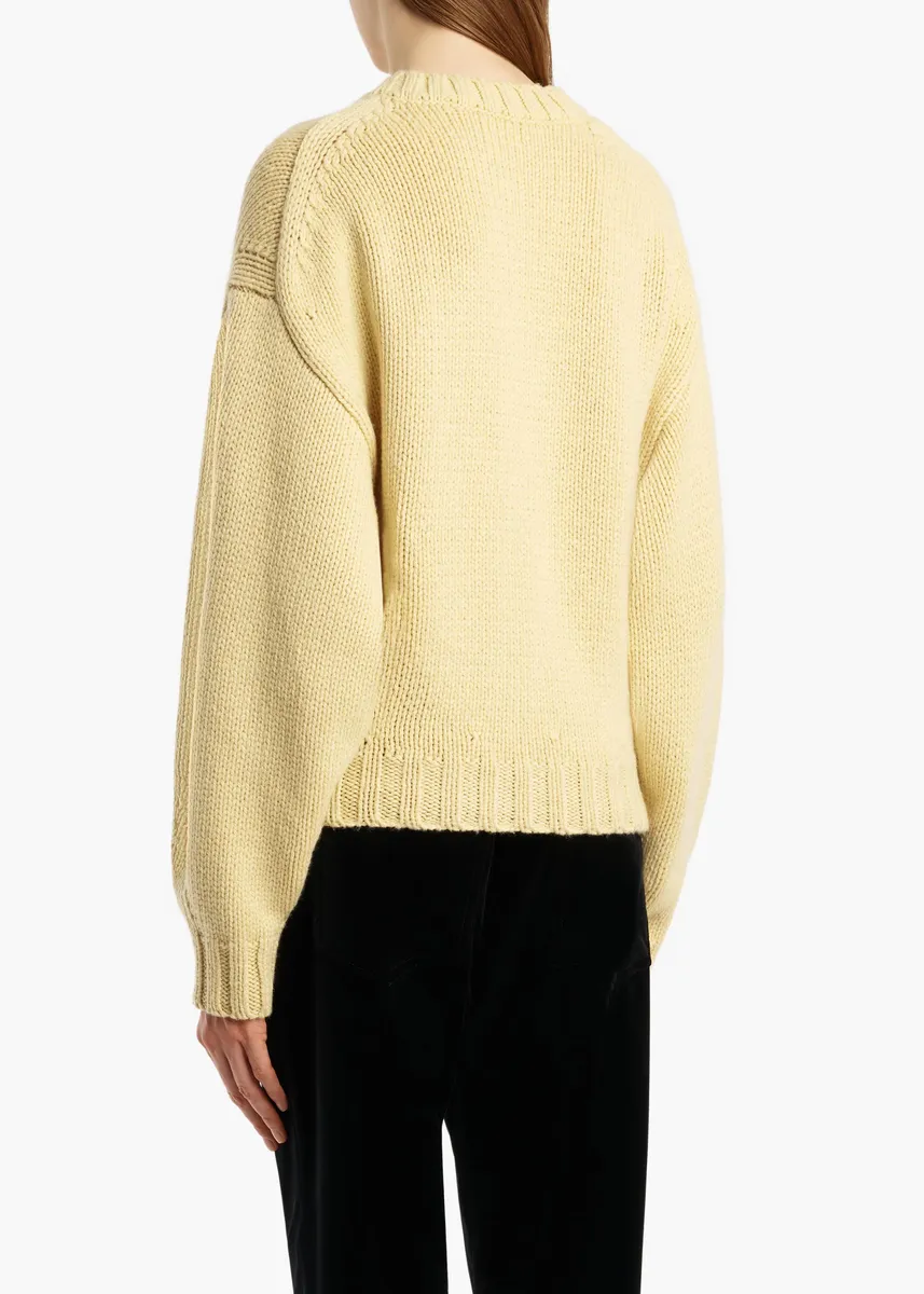 Khaite Gemma Sweater In Light Yellow | Thumbnail 4