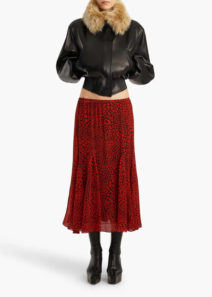 Khaite Ophelia Skirt In Black And Red | Thumbnail 2 Khaite Ophelia Skirt In Black And Red | Thumbnail 2