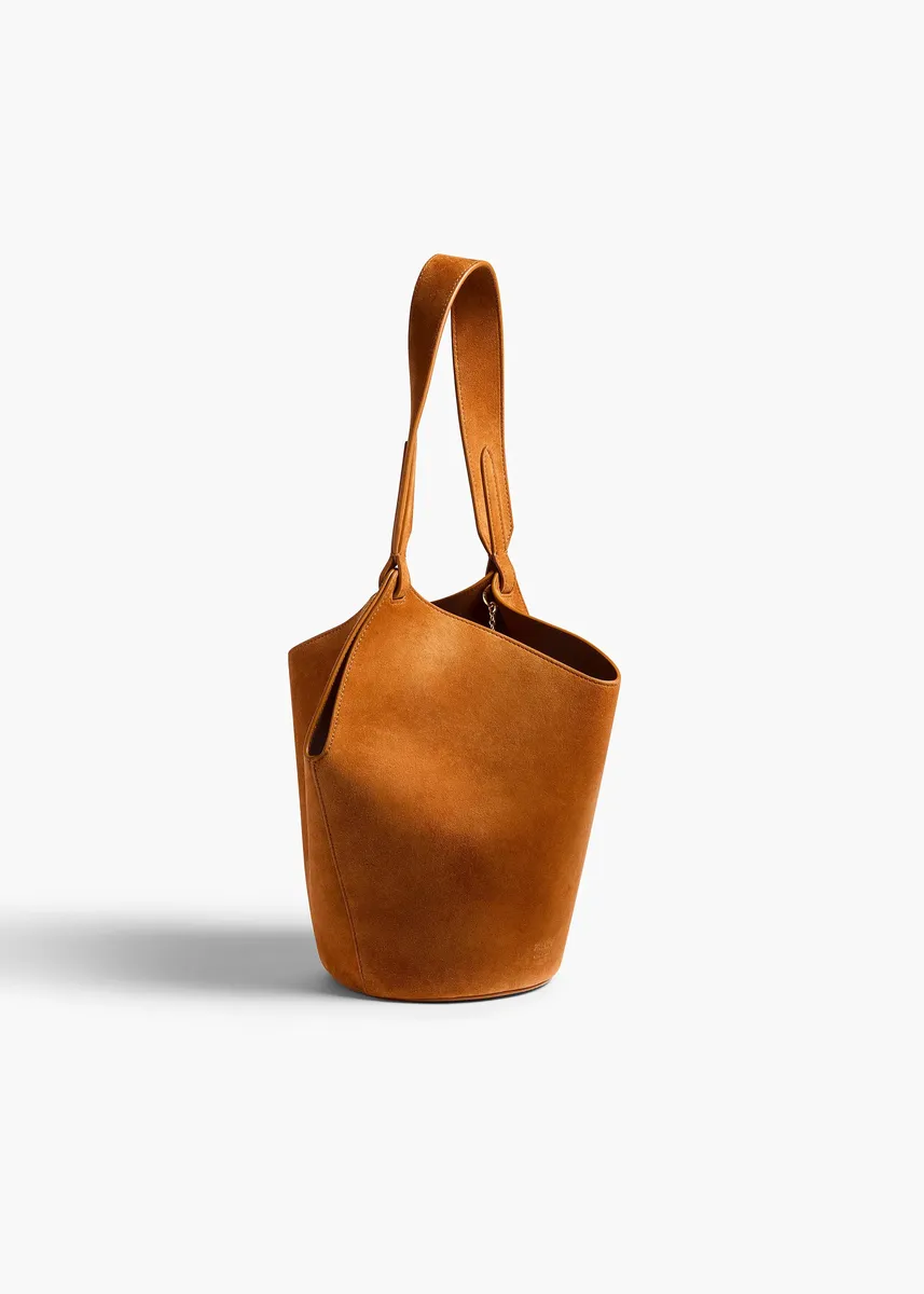 Khaite Mini Lotus Tote In Tan Suede | Thumbnail 2