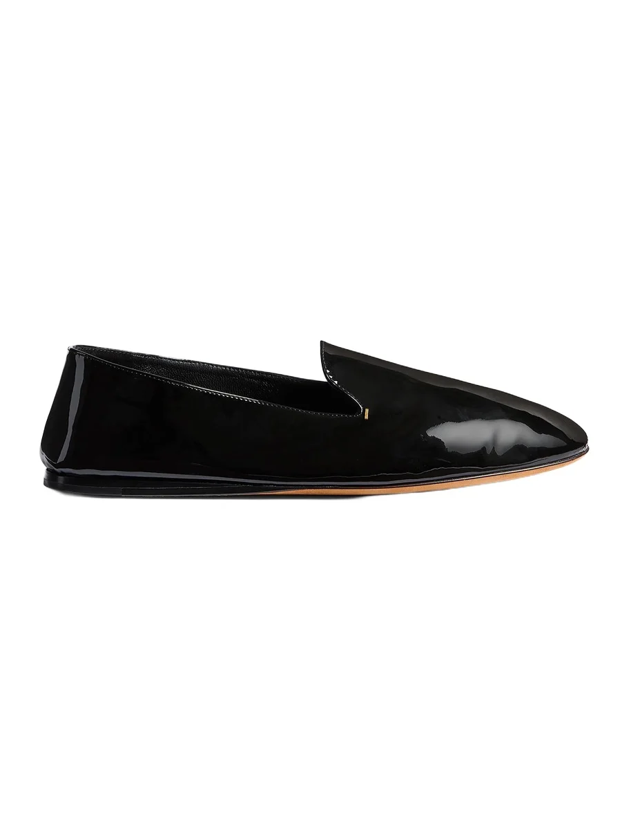 Khaite Julie Loafer In Black Patent Leather