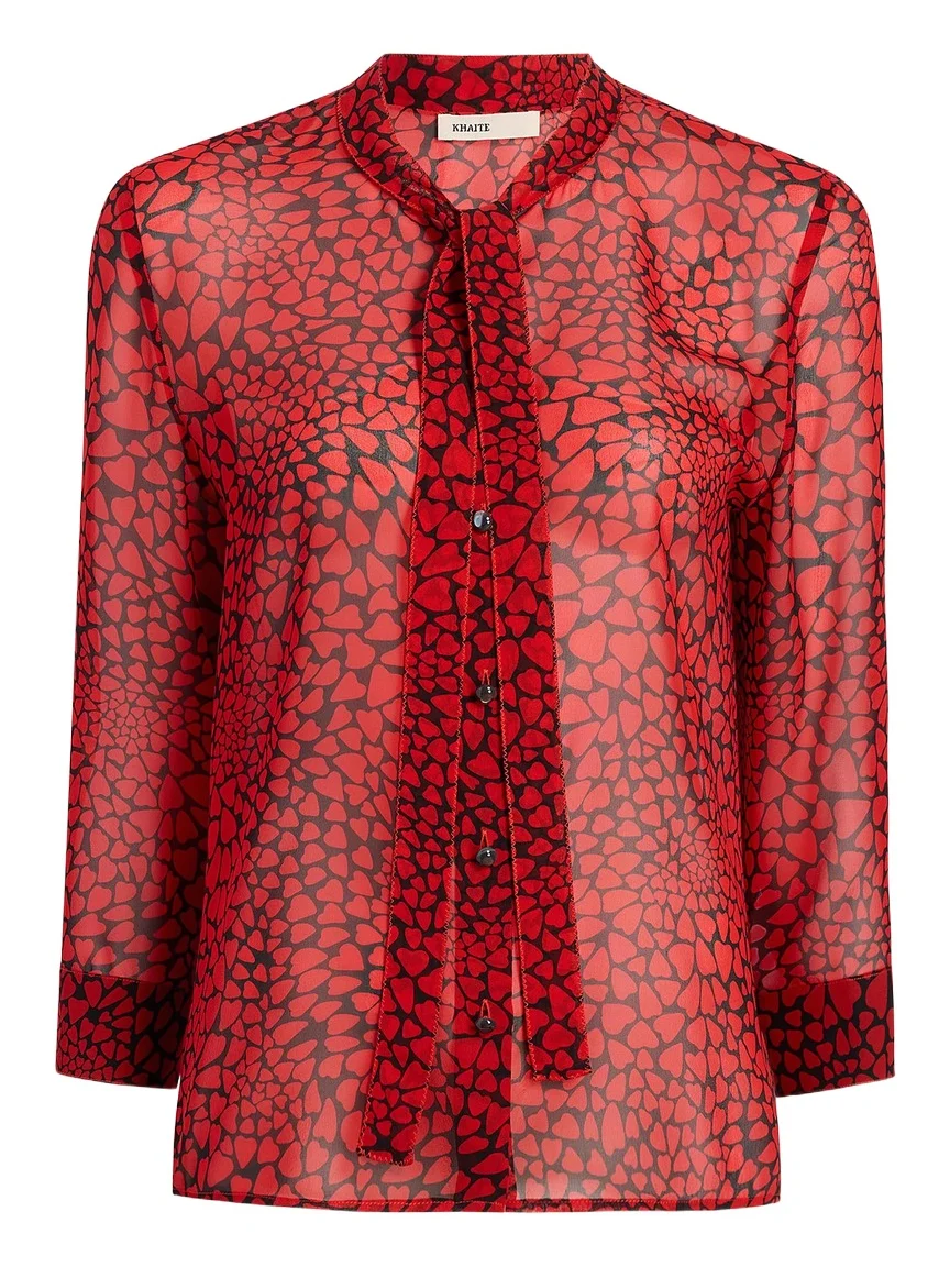 Khaite Dolly Top In Black And Red