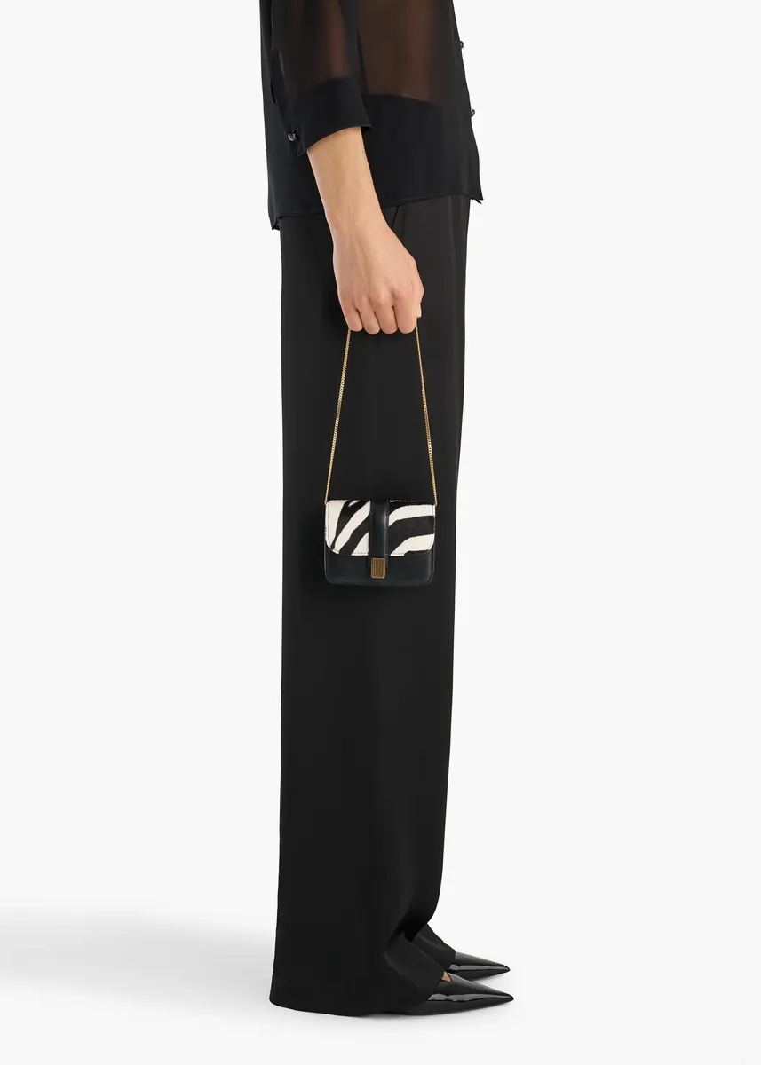 Khaite Blake Nano Bag In Zebra Print Haircalf And Black Leather | Thumbnail 5
