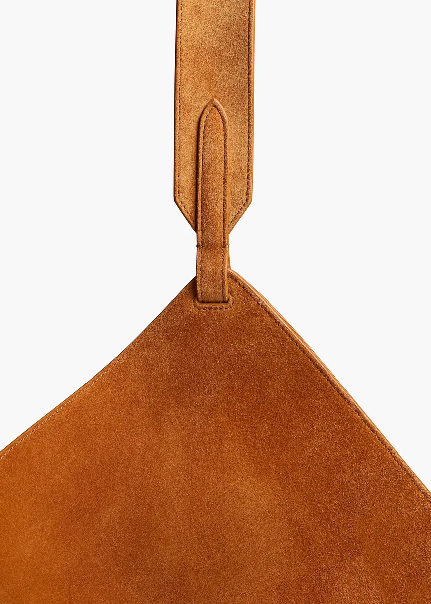 Khaite Medium Lotus Tote In Tan Suede | Thumbnail 4