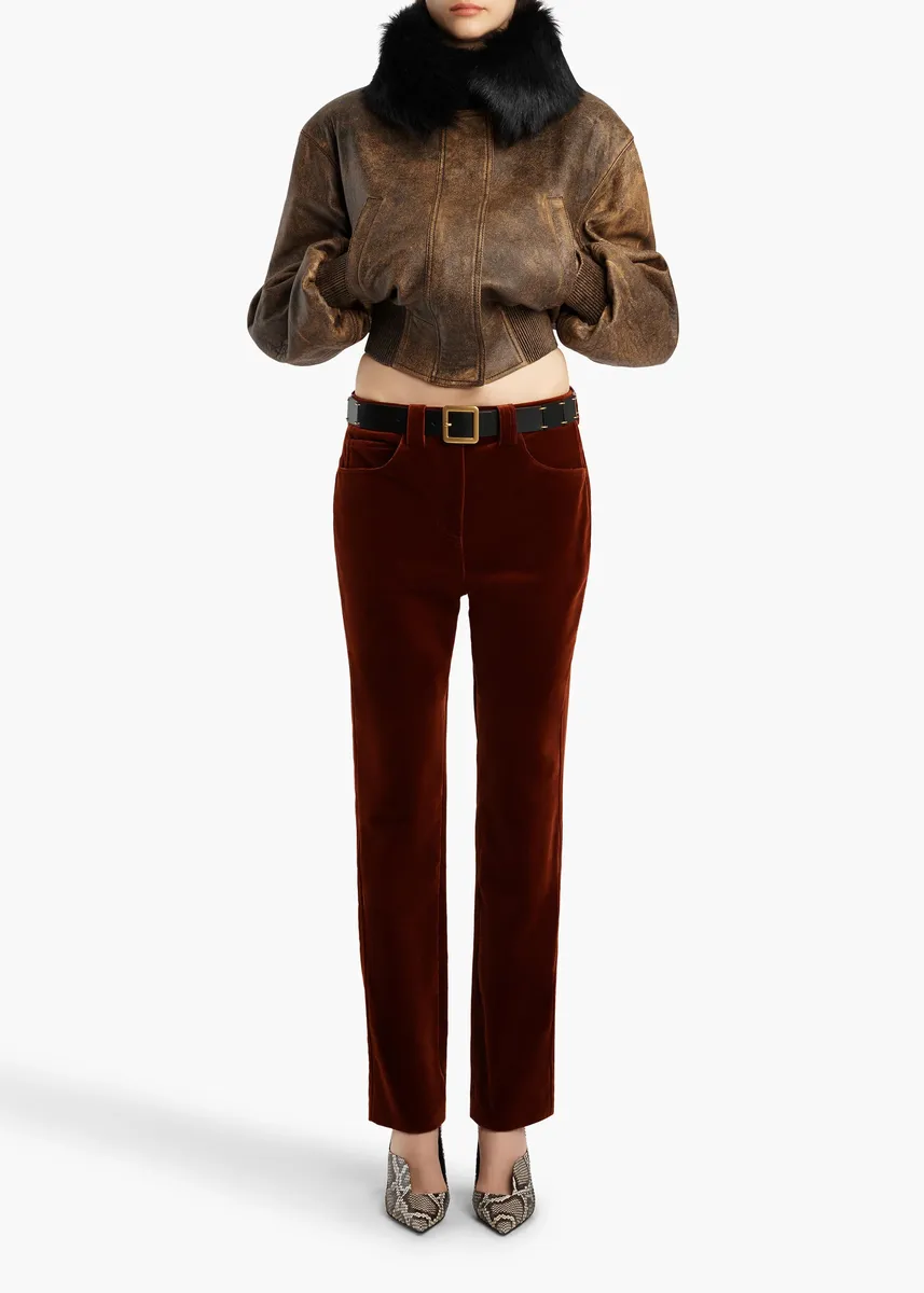 Khaite Rocco Jacket In Dark Brown Leather With Dark Brown Shearling | Thumbnail 2 Khaite Rocco Jacket In Dark Brown Leather With Dark Brown Shearling | Thumbnail 2