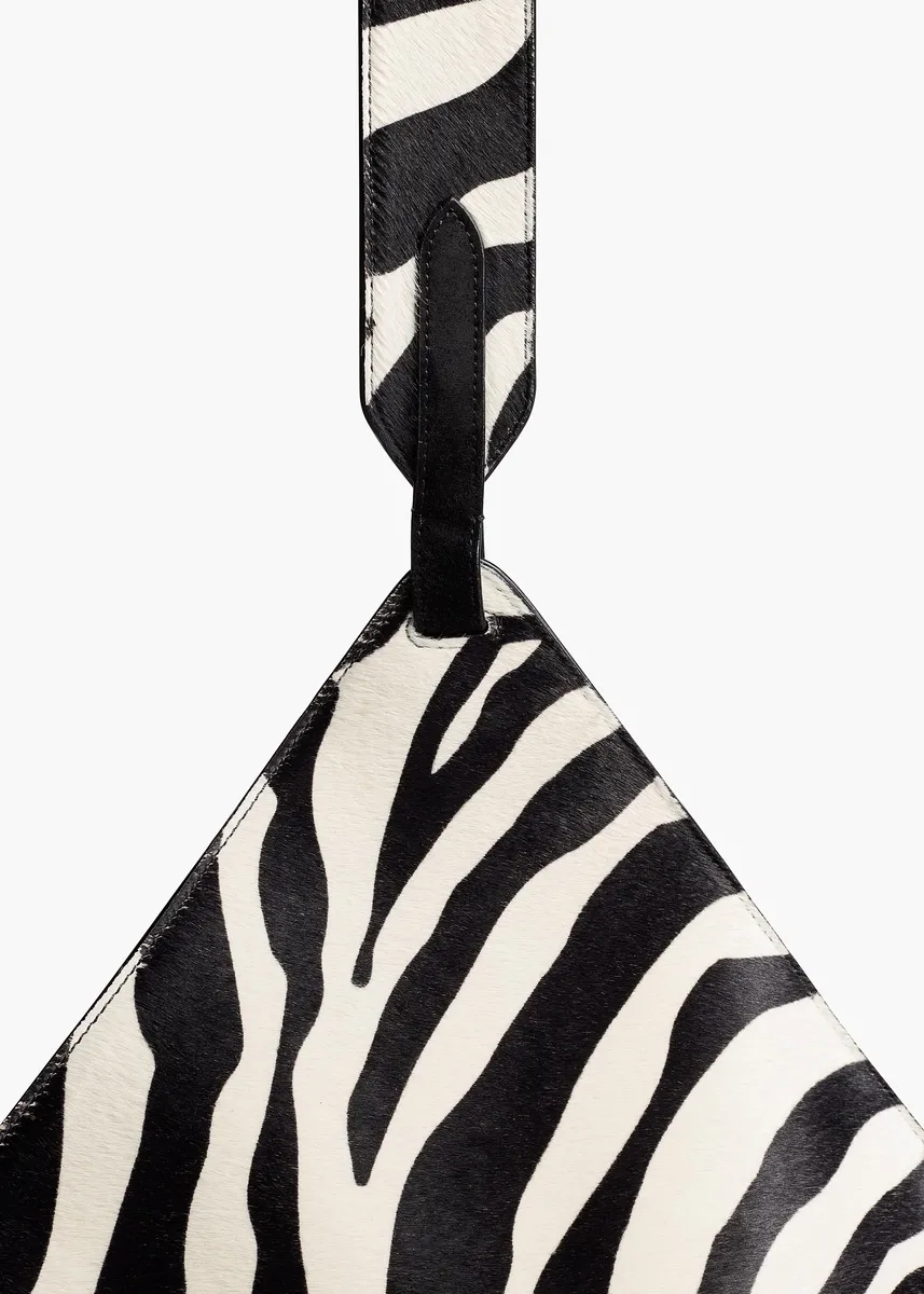 Khaite Medium Lotus Tote In Zebra Print Haircalf And Black Suede | Thumbnail 4 Khaite Medium Lotus Tote In Zebra Print Haircalf And Black Suede | Thumbnail 4