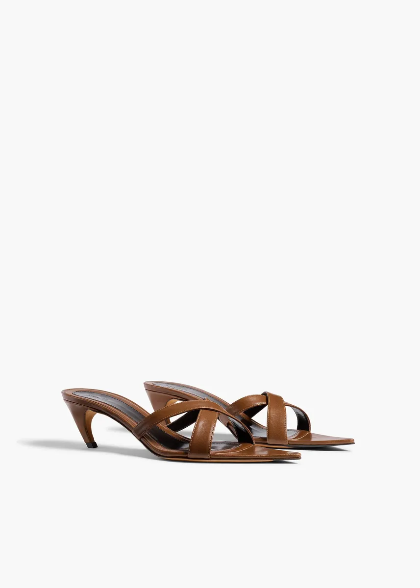 Khaite Sophie Kitten Heel Sandal In Cigar | Thumbnail 2 Khaite Sophie Kitten Heel Sandal In Cigar | Thumbnail 2