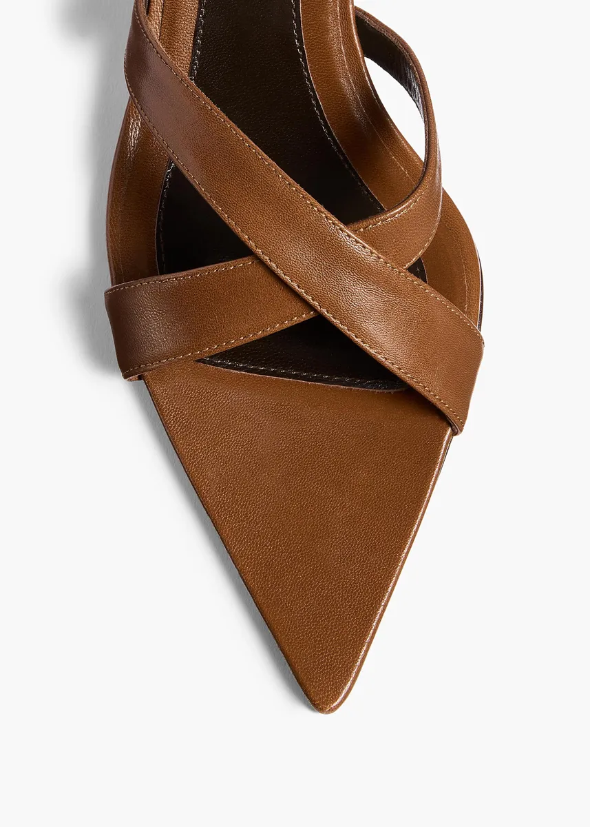 Khaite Sophie Kitten Heel Sandal In Cigar | Thumbnail 3 Khaite Sophie Kitten Heel Sandal In Cigar | Thumbnail 3