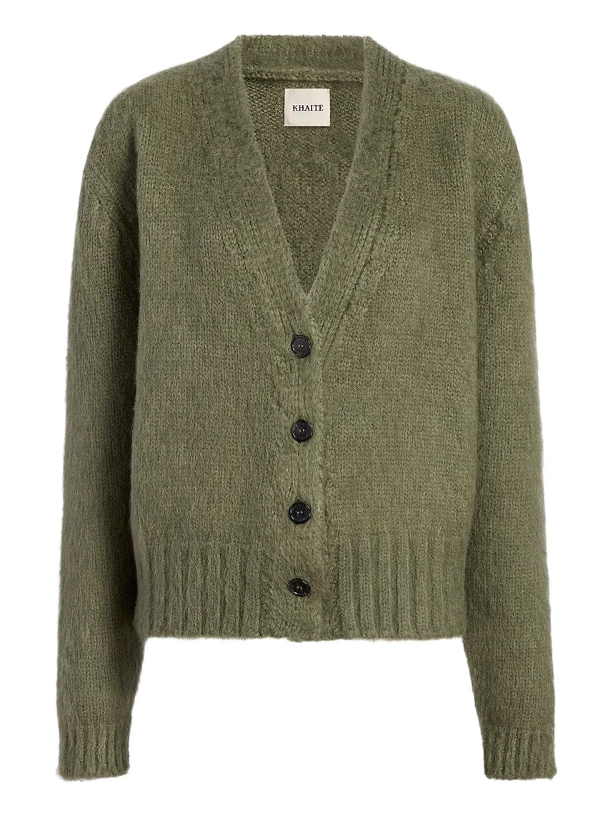 Khaite Maura Cardigan In Olive