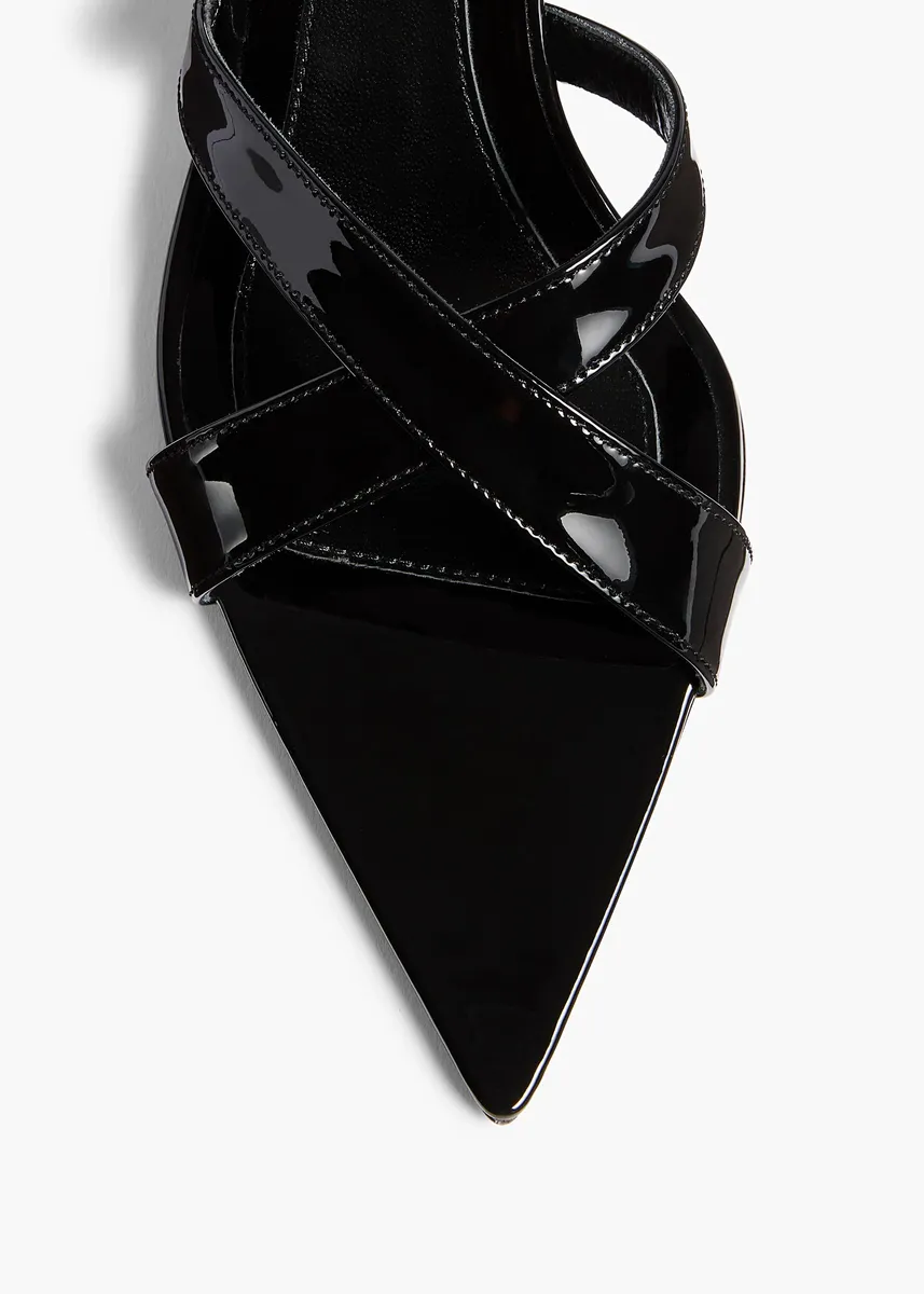 Khaite Sophie Sandal In Black Patent Leather | Thumbnail 3 Khaite Sophie Sandal In Black Patent Leather | Thumbnail 3