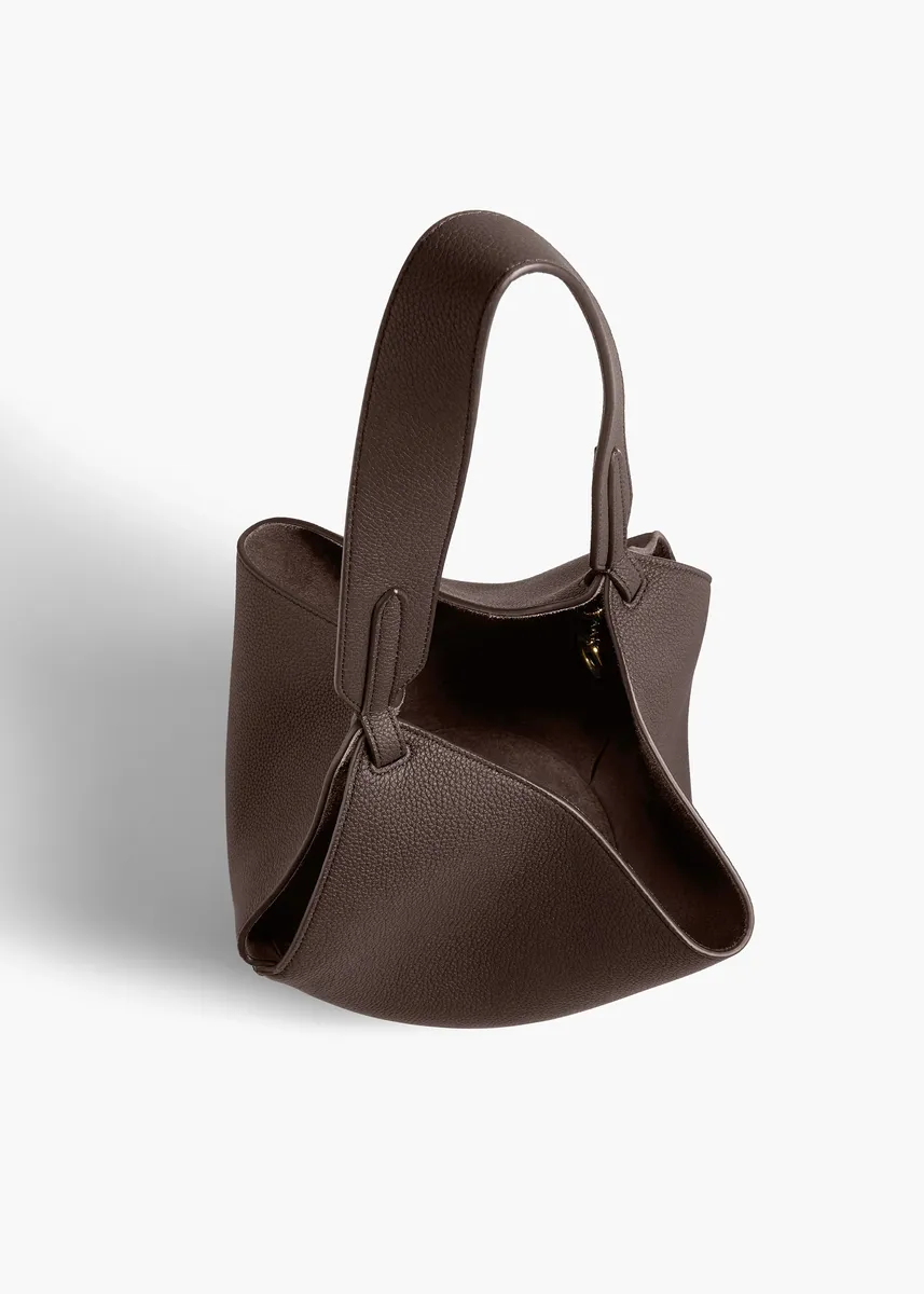 Khaite Mini Lotus Tote In Espresso Pebbled Leather | Thumbnail 3 Khaite Mini Lotus Tote In Espresso Pebbled Leather | Thumbnail 3