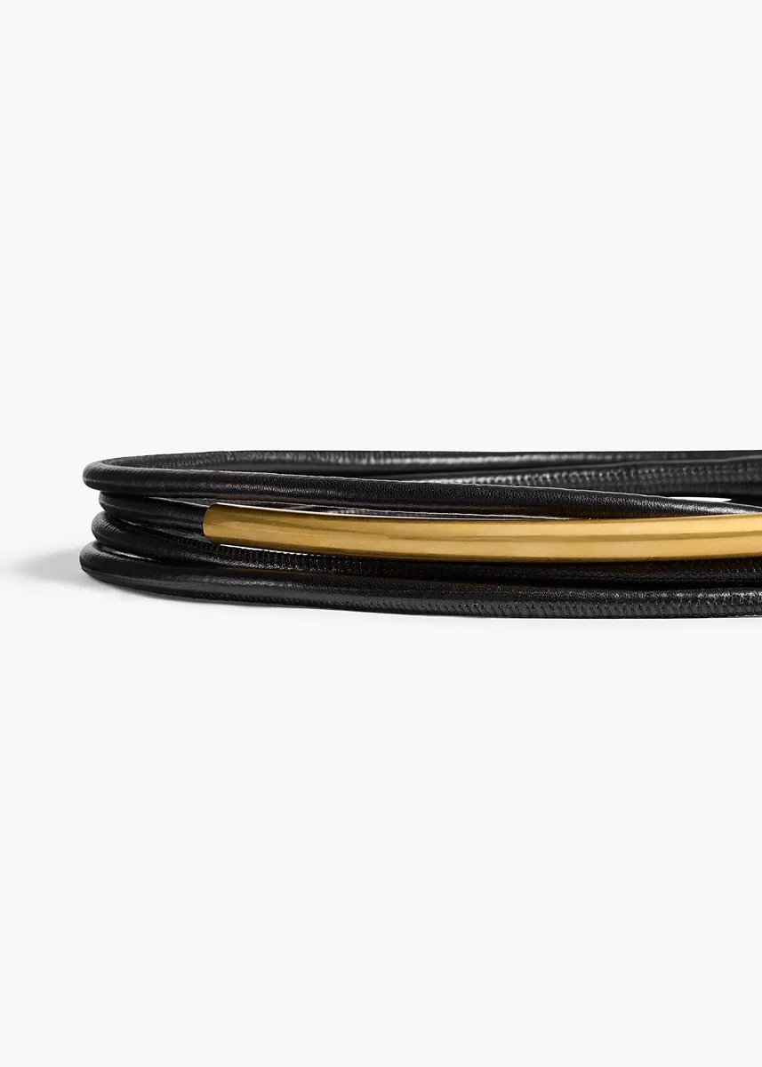 Khaite Ciro Belt In Black Leather With Antique Gold | Thumbnail 3 Khaite Ciro Belt In Black Leather With Antique Gold | Thumbnail 3