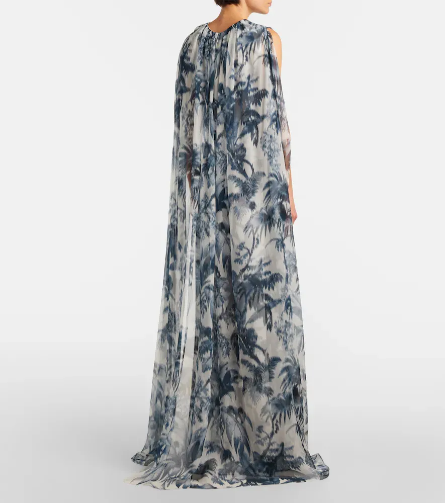Oscar de la Renta Caped silk gown | Thumbnail 5 Oscar de la Renta Caped silk gown | Thumbnail 5