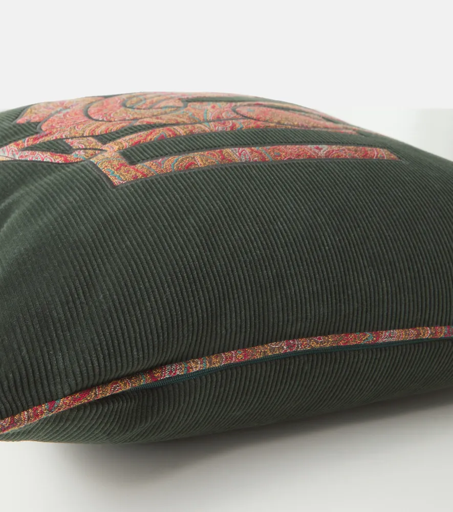Etro Pegaso embroidered cotton velvet cushion | Thumbnail 3 Etro Pegaso embroidered cotton velvet cushion | Thumbnail 3