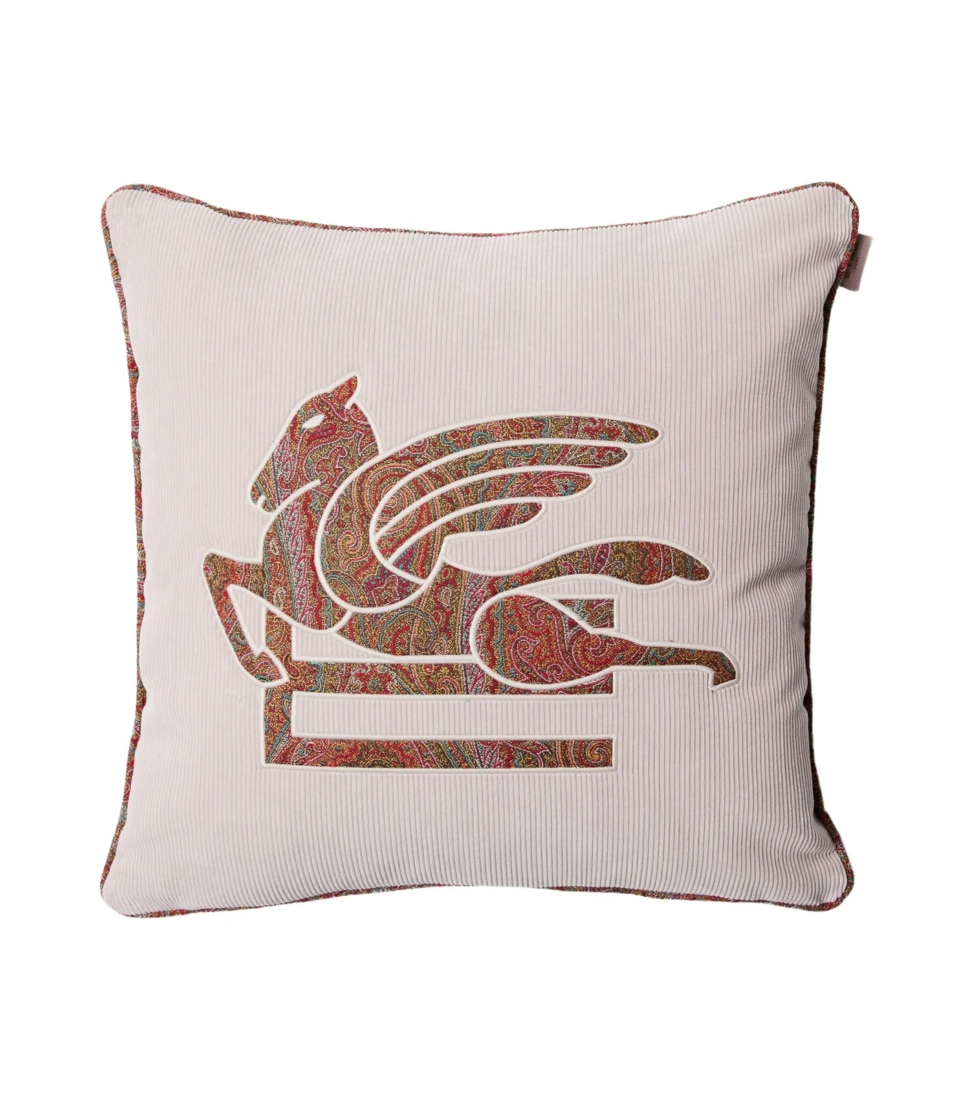 Etro Pegaso embroidered cotton velvet cushion