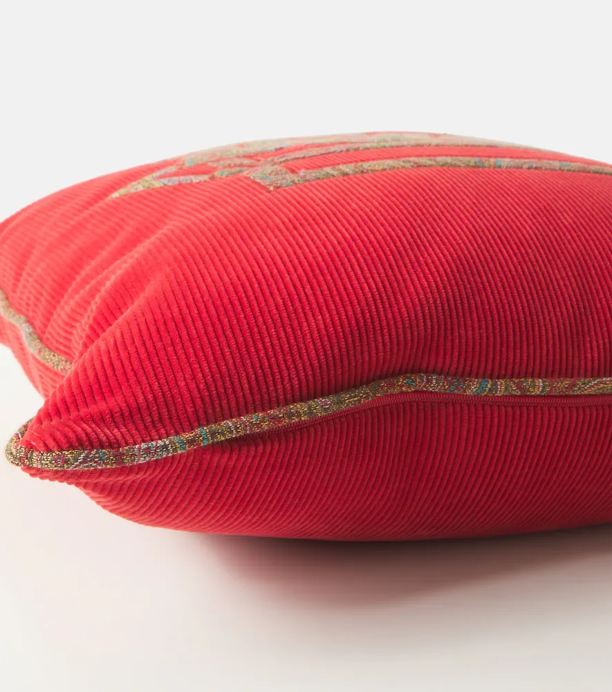 Etro Pegaso embroidered cotton velvet cushion | Thumbnail 3 Etro Pegaso embroidered cotton velvet cushion | Thumbnail 3