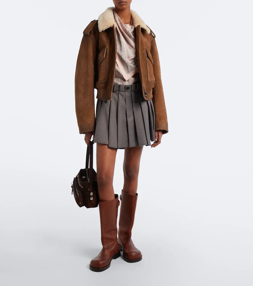 Acne Studios Pleated wool miniskirt | Thumbnail 4 Acne Studios Pleated wool miniskirt | Thumbnail 4