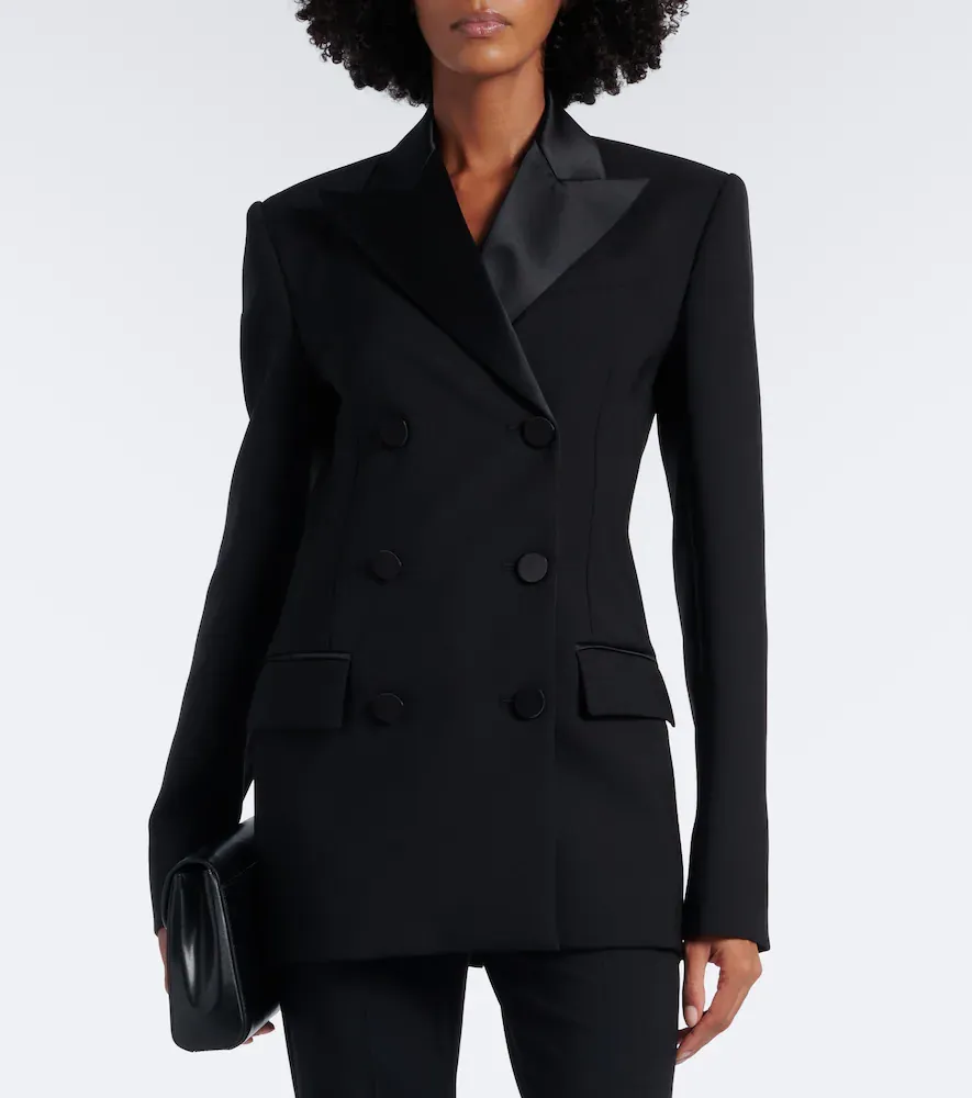 Sportmax Double-breasted virgin wool tuxedo jacket | Thumbnail 5 Sportmax Double-breasted virgin wool tuxedo jacket | Thumbnail 5